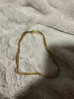 Gold-Tone Double Snake Chain Necklace - Women's Jewelry